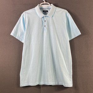 Alfani Blue Regular XL Men Polo Golf Short Sleeve Cotton Polyester Woven Solid